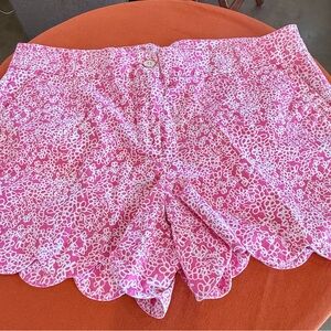 Crown & Ivy High Waist Pink and White Shorts